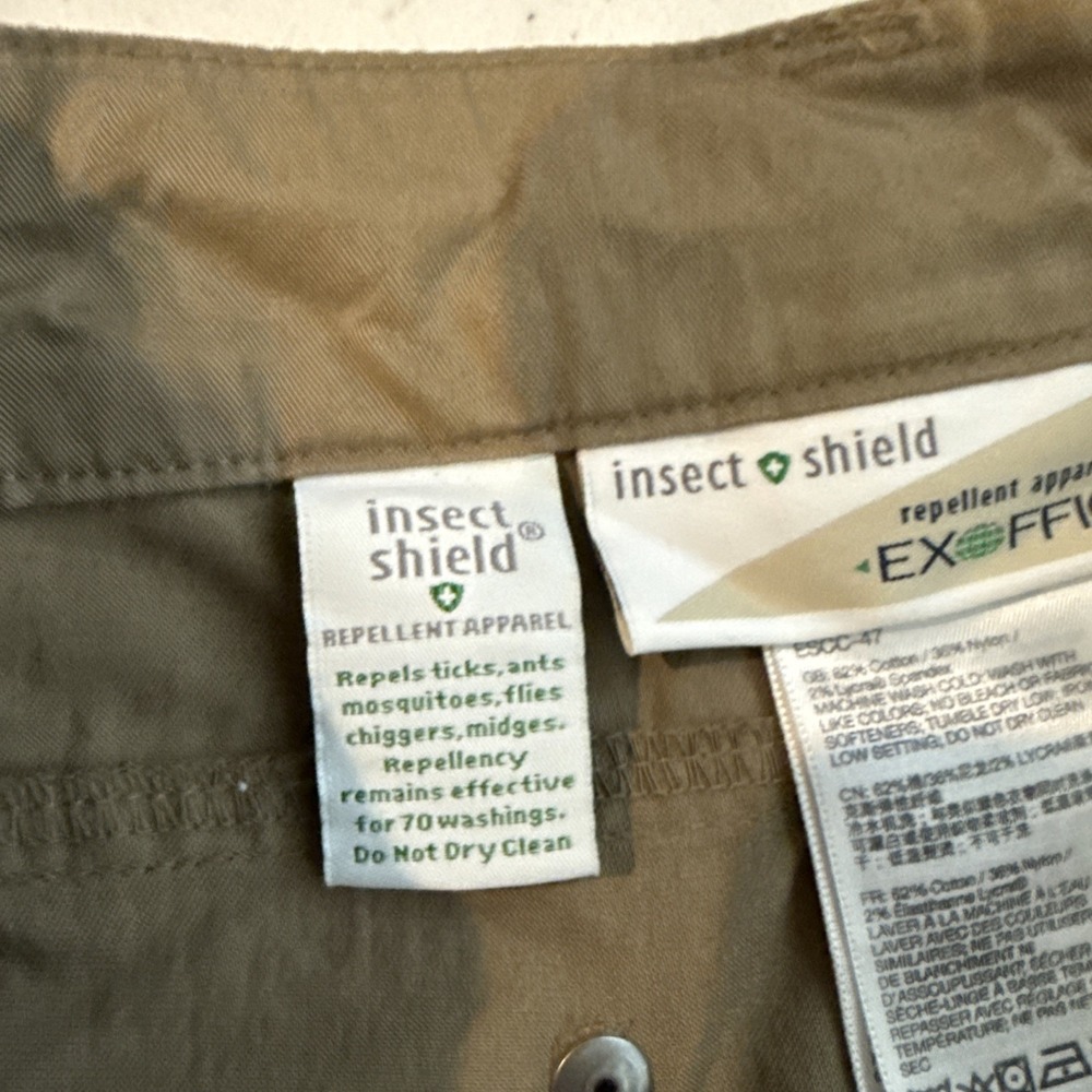 ExOfficio Pants Womens 4 Beige Insect Shield Camp Hiking Travel Bug Away - Picture 5 of 10